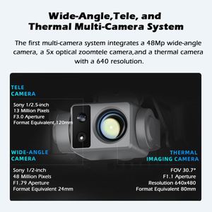 Caméra thermique infrarouge commerciale FIMI X8T 640 HD 4K pour photographie aérienne, expert en télécommande pliable, portée 20 km, en plastique - Product Image 4