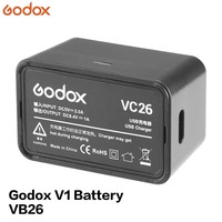 Godox Flash V1 Chargeur VC26 Li-ion Batterie DC 7.2V 3000mAh 21.6Wh VC26 + Batterie type C Chargeur pour Flash V1 Flash Speedlight