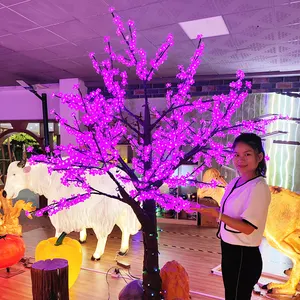 Fábrica profissional personalizado Natal levou luzes decoração artificial ao ar livre LED Cherry Blossom Tree Light