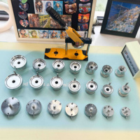 Machine professionnelle de fabrication de badges de 58 mm pour porte-clés miroir, kit de presse à boutons ronds de 2,25 pouces avec 100 fournitures magnétiques