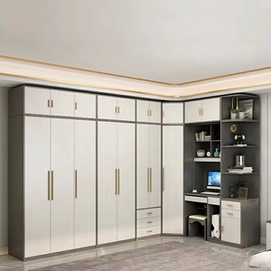 Armadio moderno con porta a battente in vetro e illuminazione a LED, semplice mobile <span class=keywords><strong>per</strong></span> camera da letto, organizer <span class=keywords><strong>per</strong></span> vestiti - Product Image 2