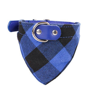 Pañuelo para cuello de perro mascota estampado a cuadros a la moda al por mayor ecológico - Product Image 4