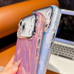 Coque de téléphone de luxe TPU PC Wrinkle Texture Double face recouverte de film Imd pour <span class=keywords><strong>Iphone</strong></span> <span class=keywords><strong>13</strong></span> 14 15 16 17 Pro Max 16e Housses anti-chute - Product Image 2