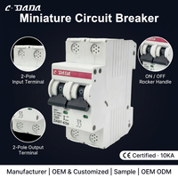 Disjoncteur miniature industriel CDADA DAB7-63 2P pour 250V, capacité de coupure 4,5KA