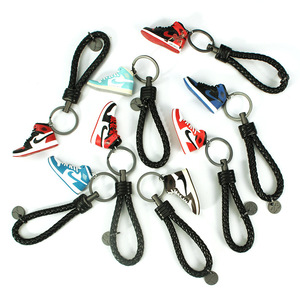jordan keychain one single 3d sneaker with rope keychain and 1 box 1 bag Mini sneaker keychain 3d sneaker