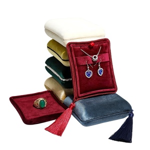 Custom Velvet Set Box Jewelry Box Necklace <b>Ring</b> <b>Couple</b> <b>Ring</b> Luxury Tassel Jewelry Packaging Large Earring Box - Product Image 2
