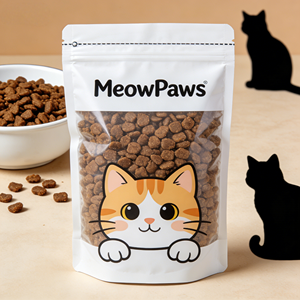 Sac refermable écologique personnalisé pour aliments pour animaux, avec soufflet latéral, résistant à l'humidité, intérieur en aluminium avec fenêtre pour animaux de compagnie - Product Image 1