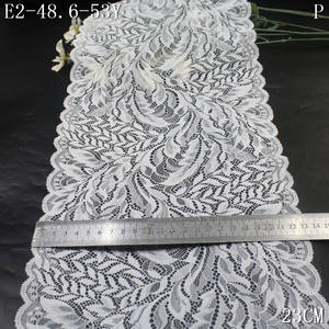 Sexy Lingerie Underwear 23cm Spandex Nylon Stretch Lace Bleached White Floral Lace Trim Fabric for Women <strong>Bra</strong> - Product Image 2
