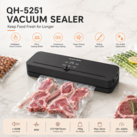 Machine de mise sous vide alimentaire automatique QH-5251 avec logo personnalisé, électrique, 80W, 65kPa, haute pression, largeur de scellage de 32 cm, pour la cuisine à domicile
