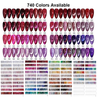 Vernis à ongles gel magnétique professionnel pour salon, 740 couleurs, effet œil de chat, à marque privée, séchage UV/LED, à retirer par trempage, vente en gros
