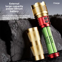 Lampe torche de camping multifonctionnelle en gros, puissante, longue autonomie, laser blanc, zoom haute puissance