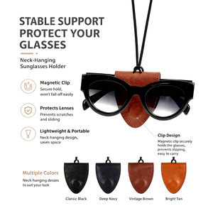 DUJIANG K261 Brillenclip aus Oberleder mit Lanyard für Sonnenbrillen und Brillen, Kreative Tragbare Aufbewahrung aus Echtem Leder - Product Image 5