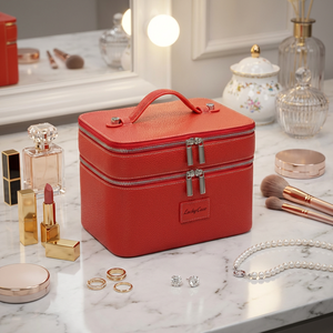 Double Layers Vanity <strong>Makeup</strong> <strong>Case</strong> for Cosmetics Organization Customized Cosmetic <strong>Case</strong> Stylish Travel <strong>Makeup</strong> Bag Organizer - Product Image 1