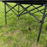 Table de camping rectangulaire pliable en acier inoxydable, design moderne, portable, antidérapante, imperméable, idéale pour les pique-niques et le camping
