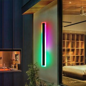 ไฟ LED แถบยาวกันน้ำ IP65 ไฟติดผนังภายนอกสำหรับสวนหรูหรา ไฟติดผนัง RGB ยาว ไฟติดผนัง - Product Image 1