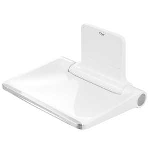 Diolans Bathroom Wall Mounted Folding Seat White <b>Plastic</b> Shower Room Changing <b>Stool</b> - Product Image 1