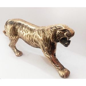 PARIJAT HANDICRAFT 9 pulgadas escultura decorativa de latón estatua de tigre figuritas vida salvaje estatuas de animales coleccionables regalo hecho a mano - Product Image 3