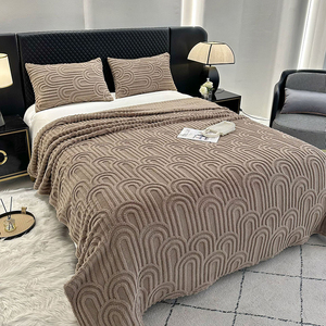 Ánh sáng sang trọng màu rắn siêu vua nữ hoàng kích thước một lớp cán cạnh nhung Taffy Chăn văn phòng mềm đa năng chăn - Product Image 1