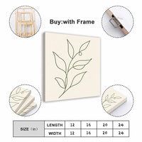 Impression sur toile tendue, branche feuillue minimaliste, art mural, 12, 16, 20, 24 pouces, décor encadré