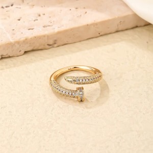 Nieuwe mode Europese en Amerikaanse hiphop <span class=keywords><strong>punk</strong></span> gebogen nageldesign zirkoon vergulde <span class=keywords><strong>ring</strong></span> voor zowel mannen als vrouwen - Product Image 5