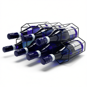 Estante para vinos, soporte metálico para botellas, capacidad para 6 botellas, diseño apilable para almacenamiento en cocina y bar - Product Image 2