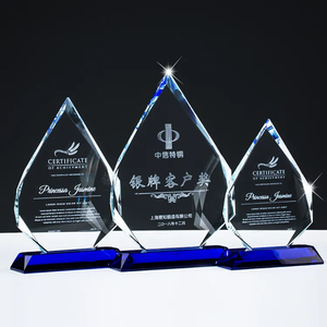 Wholesale High Quality Crystal Trophies Custom Laser Engraved UV Printed Business Gifts Handmade Glass Craft Decorative Usage