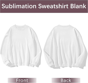Sublimasi Crewneck poliester 2 buah Sweatshirt untuk sublimasi hoodie dewasa cetak logo kustom kaus kosong putih - Product Image 5