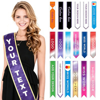 Écharpe de cérémonie personnalisée en satin avec broderie de texte et logo pour mariage, baby shower, concours – Vente en gros