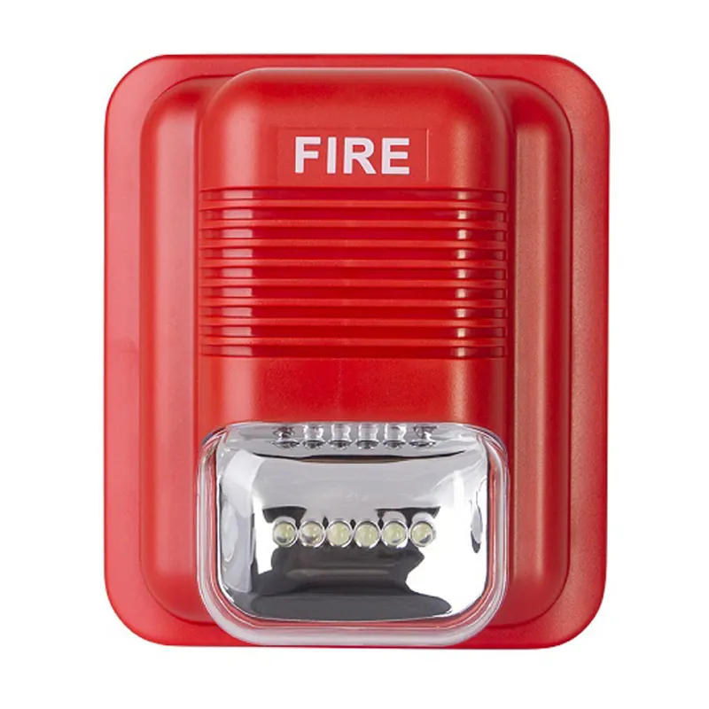 DC12V 24V Emergency Sound And Light Piezo Siren Strobe Fire Alarm SiLights