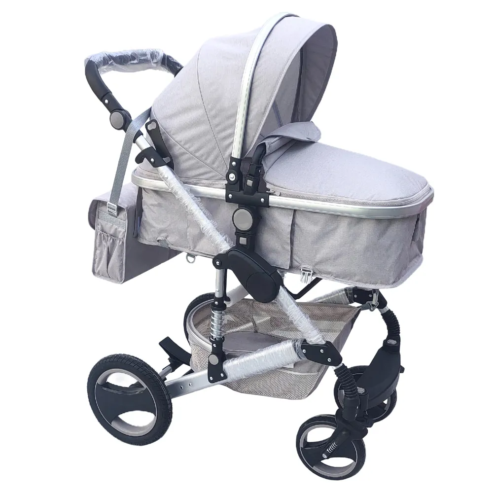 Vente en gros de luxe personnalisé pliable en aluminium pour bébé landau enfants poussette de voyage 3 en 1 avec siège auto pour nouveau-né