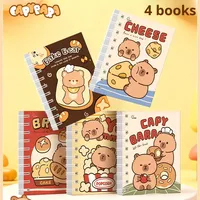 Carnet à spirales A7 à rabat latéral, motif dessin animé mignon, petit format de poche, design attrayant, mini carnet portable pour étudiant