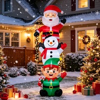 Unigz Modèle Gonflable de Noël pour Extérieur, Père Noël, Bonhomme de Neige, Poupée Verte, Dessin Animé, avec Lumières LED