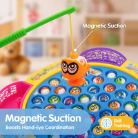 Mainan Permainan Memancing Berputar 30cm Dengan Set Pancing Magnetik Untuk Anak-Anak, Hadiah Pesta Keluarga, Grosir