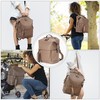 Sac à langer multifonctionnel imperméable Fuliya personnalisé, grande capacité, sac à dos pour maman avec poches isothermes pour biberons