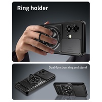 Casing HP Anti Benturan untuk ZTE Blade A35E / nubia NEO 3 2 dengan Pelindung Lensa Kamera Geser, Ring Holder, dan Penyangga, Penutup Belakang