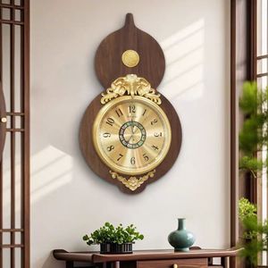 European Style Gourd Wall <b>Clock</b> Metal Decor Silent <b>Battery</b> Powered For Living Room Entryway Home - Product Image 2
