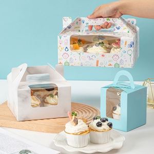 Wholesale Custom Dessert square Paper Cake Box Cardboard Gift Cake Packaging <b>Takeaway</b> Boxes with Window - Product Image 2