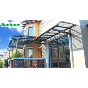 Preiswerter Aluminiumrahmen Polycarbonatblech Seitentür Fenster Balkonmarkise Vordach Dach Polycarbonat-Markise