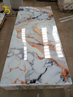 Panneau mural en PVC plastique WPC de haute qualité, plaque de marbre UV, 1220*2440*3mm, facile à installer pour la décoration intérieure