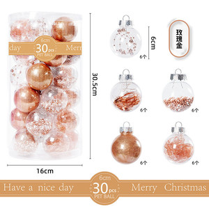 Lamp Fairy 30pcs <b>Christmas</b> Ball Ornaments 6cm <b>White</b> Gold Glitter Clear Tree <b>Decorations</b> DIY Photo Shoot Props - Product Image 4