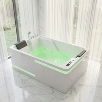 Bañeras y Jacuzzis Rectangulares de Lujo Kinglauren EU de 180x120cm con Luces Modernas y Jets de Masaje para Dos Personas