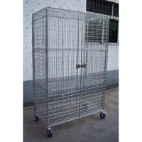 Chariot de chargement industriel robuste de 48x36x40in à côtés maillés Roues à 360 ° Système de tri d'entrepôt Étagères de rangement en fil métallique Unités