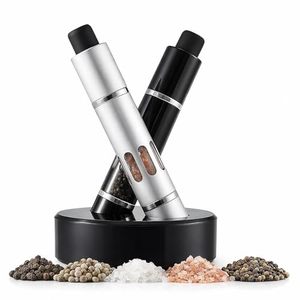 Nuevo Diseño, Molinillo de Sal y Pimienta de Acero Inoxidable, Mini, de Una Mano, con Pulsador, para Especias Secas - Product Image 1