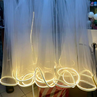 Guirlande lumineuse en tissu de gaze ondulée blanche LED de haute qualité pour centres de table de mariage et décorations de fête en gros