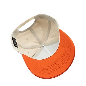 Gorra de béisbol bordada unisex de 6 paneles con visera naranja, transpirable e impermeable, de algodón, estilo deportivo, para venta al por mayor - Product Image 4