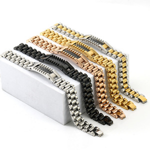ZOGXIN Gold Stainless Steel Chain Bracelet Geometric Design Gift Jewelry - Product Image 5
