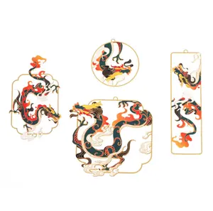 Stil Kulturelle Kreation Geschenk Lesezeichen für Bücher Benutzer definierte Metall Hohl Messing Kreative Chinesische Tierkreis Cartoon Volkskunst Souvenir