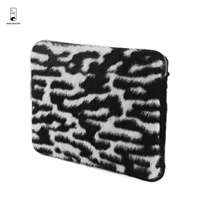 Sac d'ordinateur en polyester moelleux à imprimé léopard personnalisé à la mode Pochette d'ordinateur portable de haute qualité