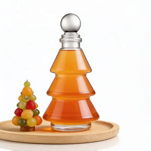 <span class=keywords><strong>Bouchon</strong></span> de bouteille en verre fantaisie en forme de sapin de Noël 80 ml avec sérigraphie pour alcool, boisson, jus, spiritueux, <span class=keywords><strong>vin</strong></span> de fruits, whisky, tequila - Product Image 1