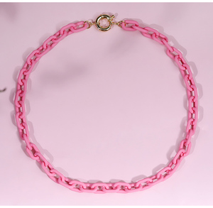 Résine Lien Déclaration Collier Acrylique Ovale Liens Chunky Collier Chaîne Réglable Cou Pièce pour Femmes - Product Image 2